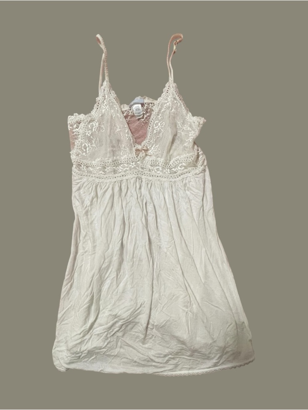 Eberjey White Lace Slip Dress M Adjustable Straps Sheer Bodice Soft Girl